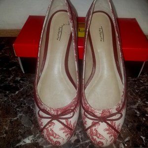 Talbots Red Toile Flats